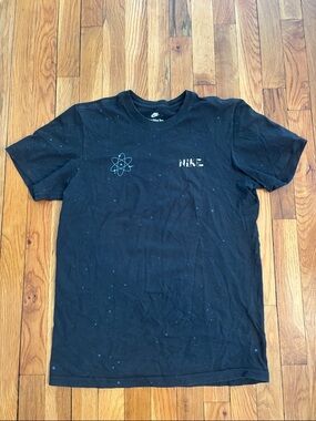 Nike Black Short Sleeve Tee with Light Blue Atom Graphic